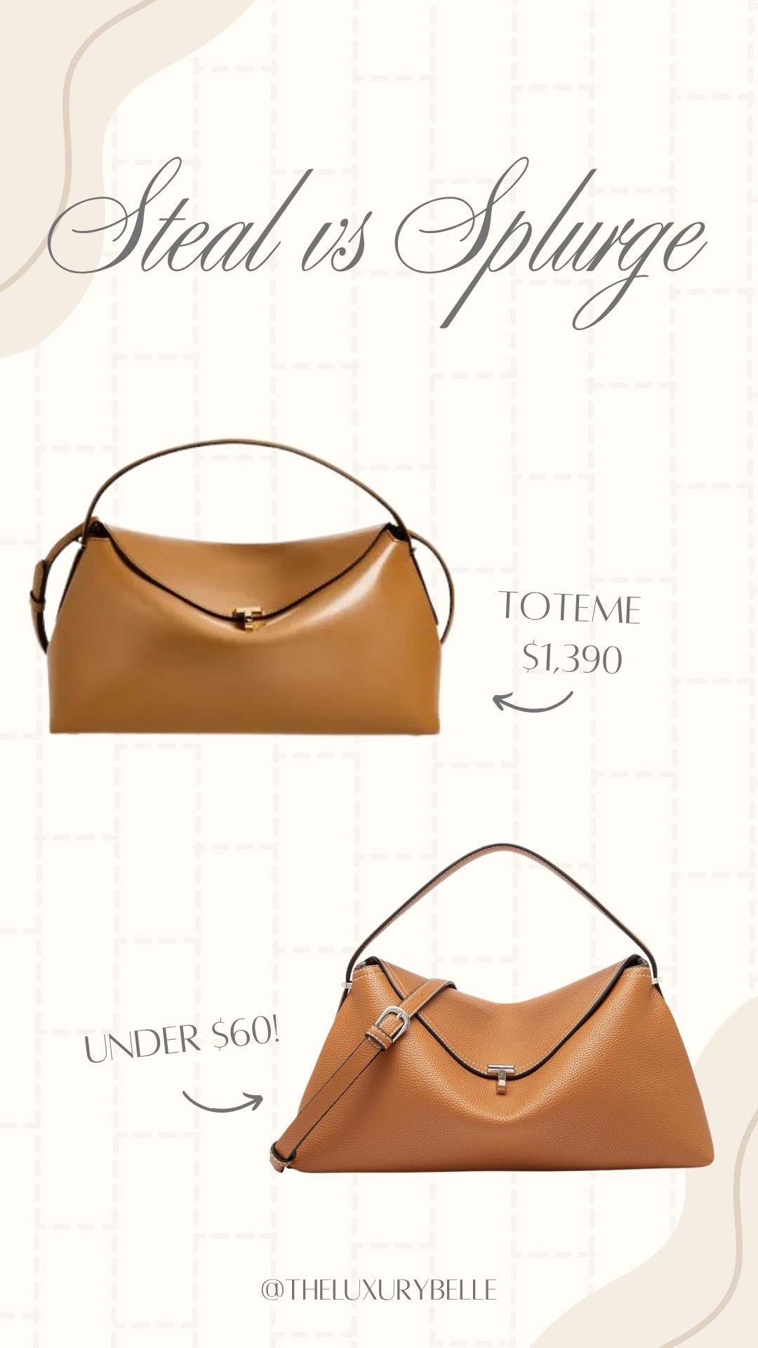 Steal vs splurge: handbag edition! #toteme 

#LTKgrwm #LTKSeasonal #LTKootd