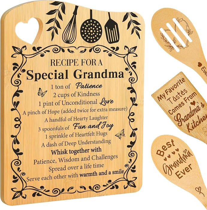 Gifts for Grandma, Grandma Christmas Gift from Grandkids Cutting Board Set Kitchen Gift for Grand... | Amazon (US)