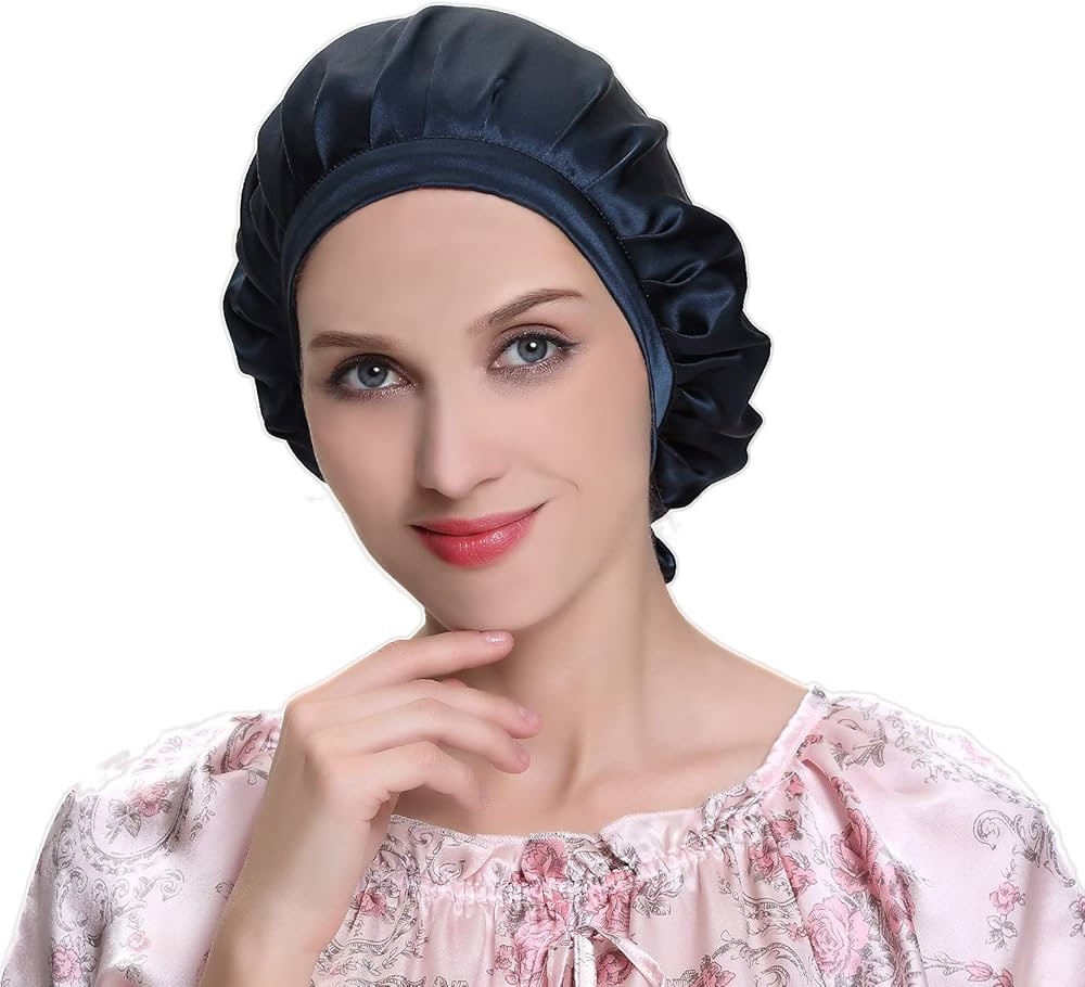 Silk Bonnet for Sleeping 100% Mulberry Silk Sleep Cap for Women Hair Care Night Cap with Adjustab... | Amazon (US)