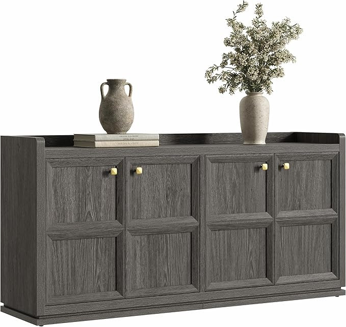 SICOTAS Armario de buffet con almacenamiento, armario de almacenamiento con puertas y estantes, a... | Amazon (US)