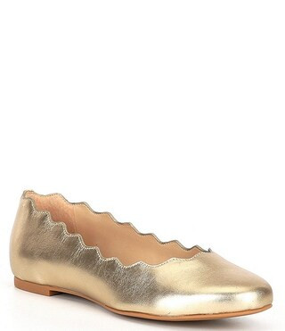 Lovely Leather Scalloped Flats | Dillard's