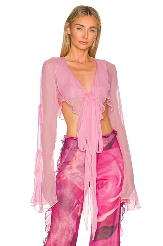 Kim Shui Chiffon Top in Baby Pink from Revolve.com | Revolve Clothing (Global)