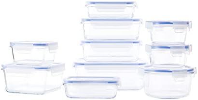 Amazon Basics Glass Locking Lids Food Storage Containers, 20-Piece Set | Amazon (US)