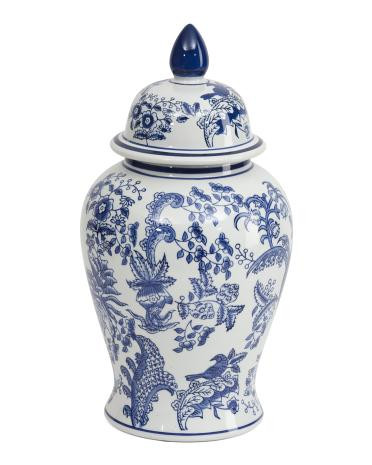 6x6.5 Porcelain Plum Petal Mini Jar With Lid | TJ Maxx