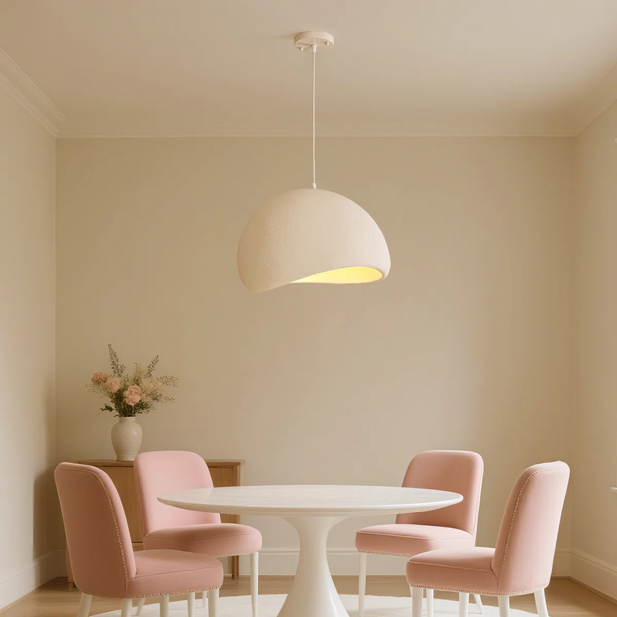 Jimyah 1- Light White Polystyrene Unique/Statement Modern Pendant | Wayfair North America