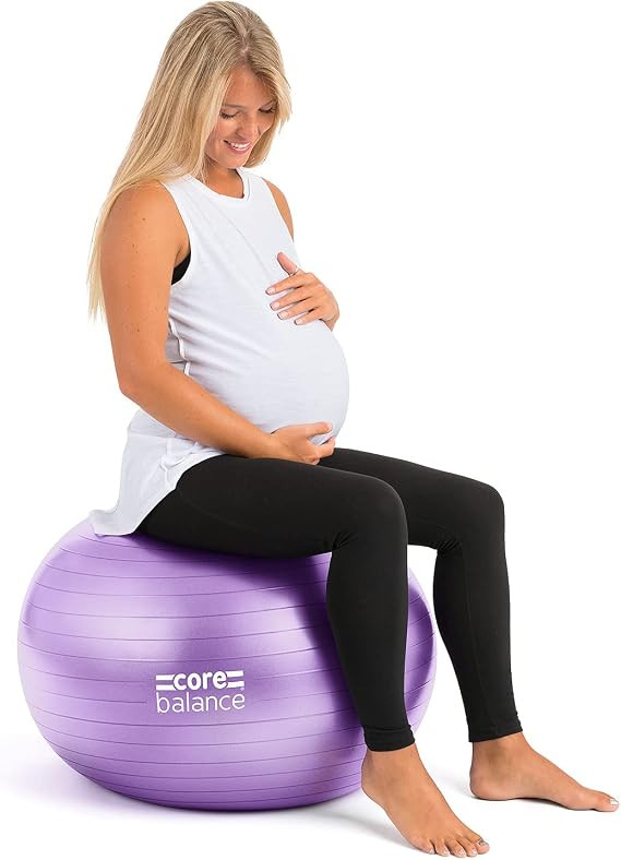Core Balance Pregnancy Ball With Pump, Anti Burst, Birthing Labour Pre Natal Exercise, Purple, Si... | Amazon (UK)