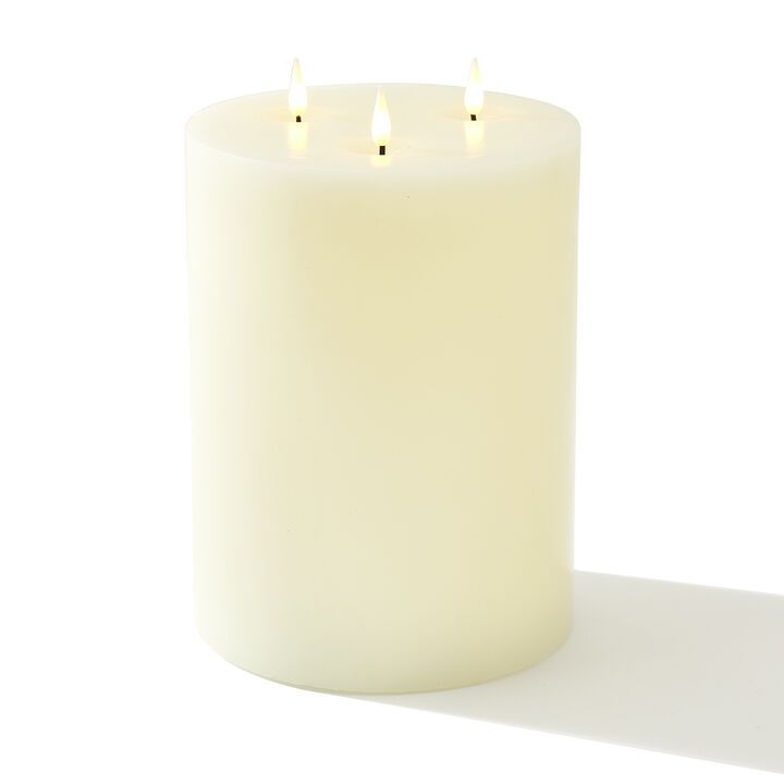 Infinity Wick Ivory 3-LED 6"x8" Pillar Candle | Lights.com