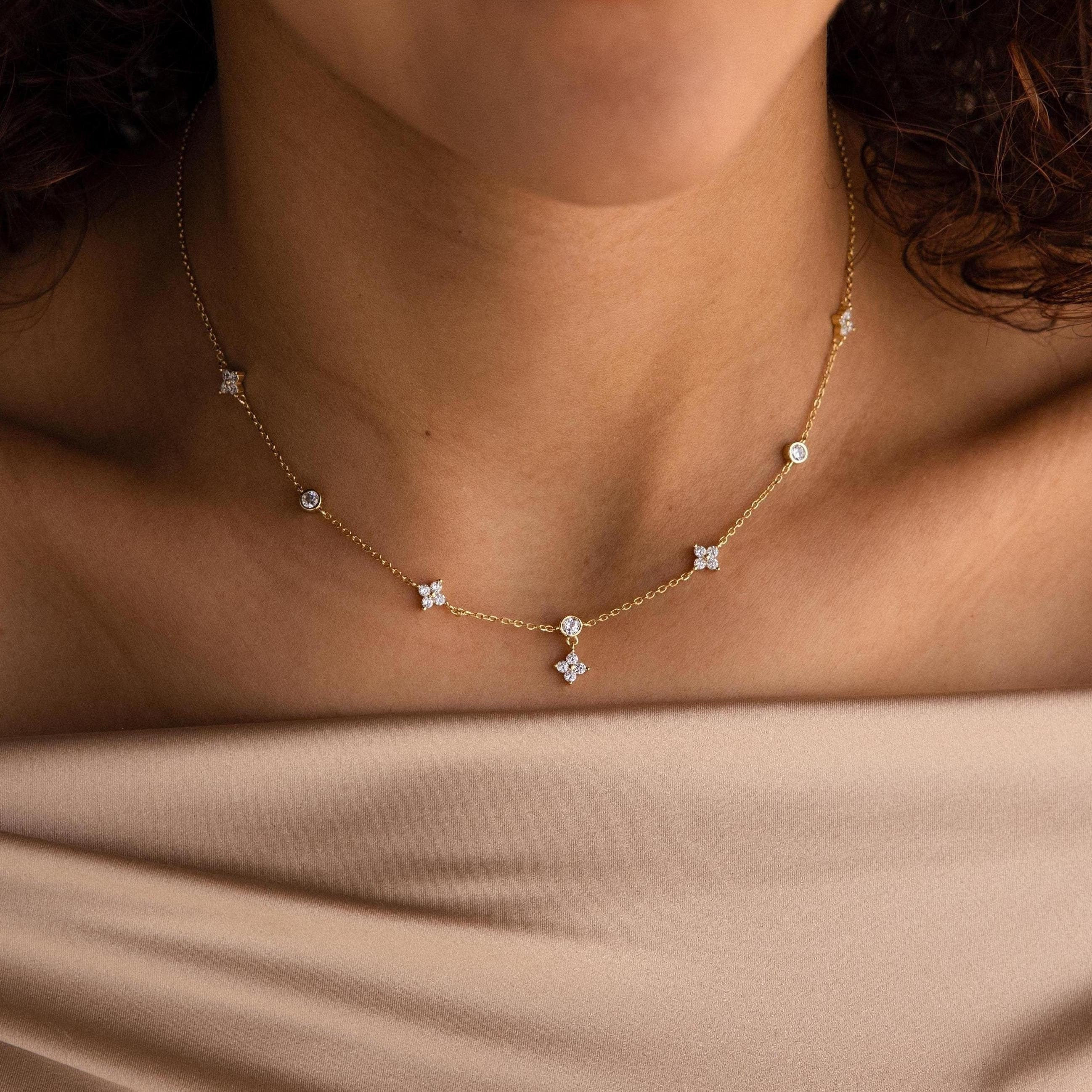 Ivy Diamond Station Necklace | Caitlyn Minimalist
