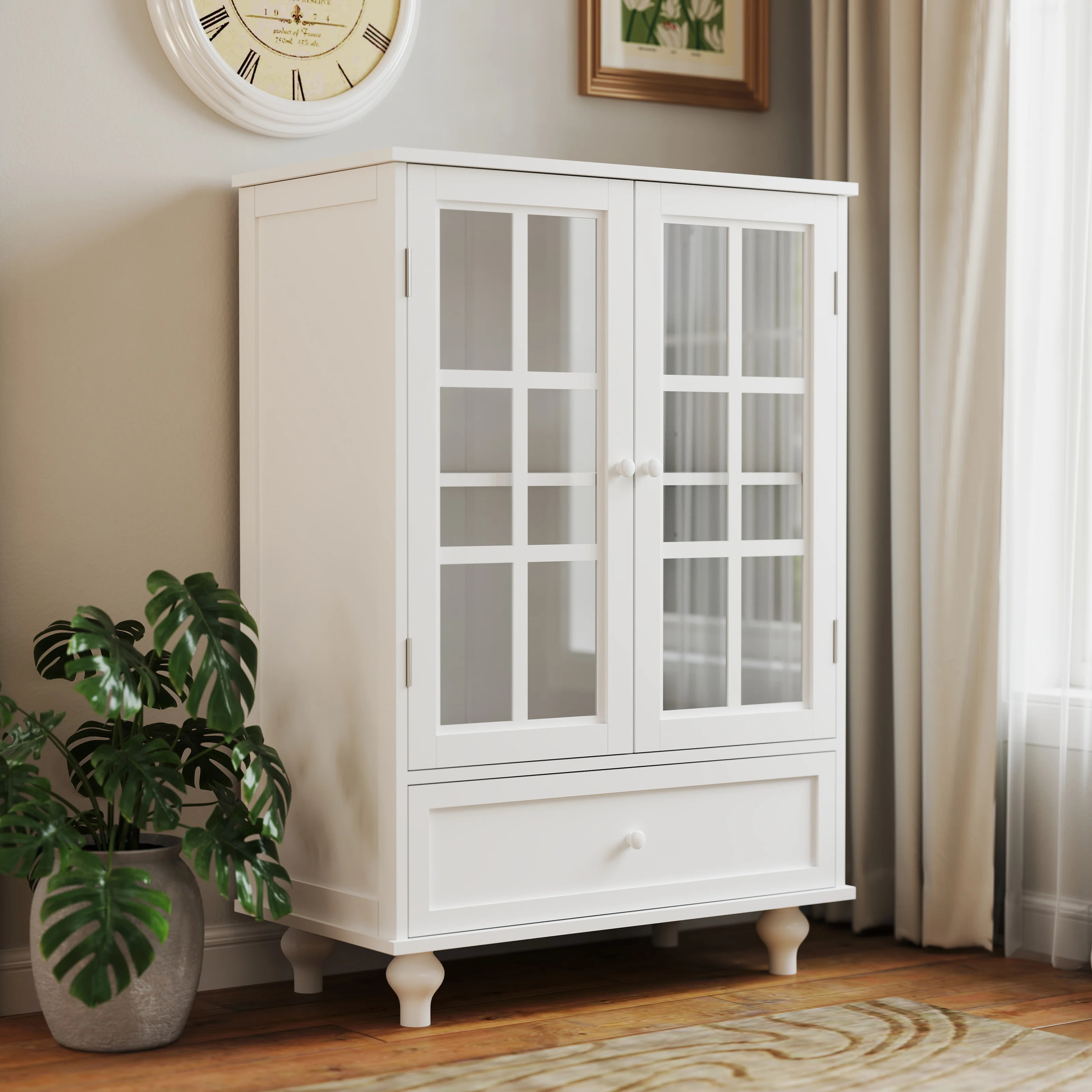 Wilt Wooden Buffet Cabinet with Glass Doors & Drawer | Wayfair North America