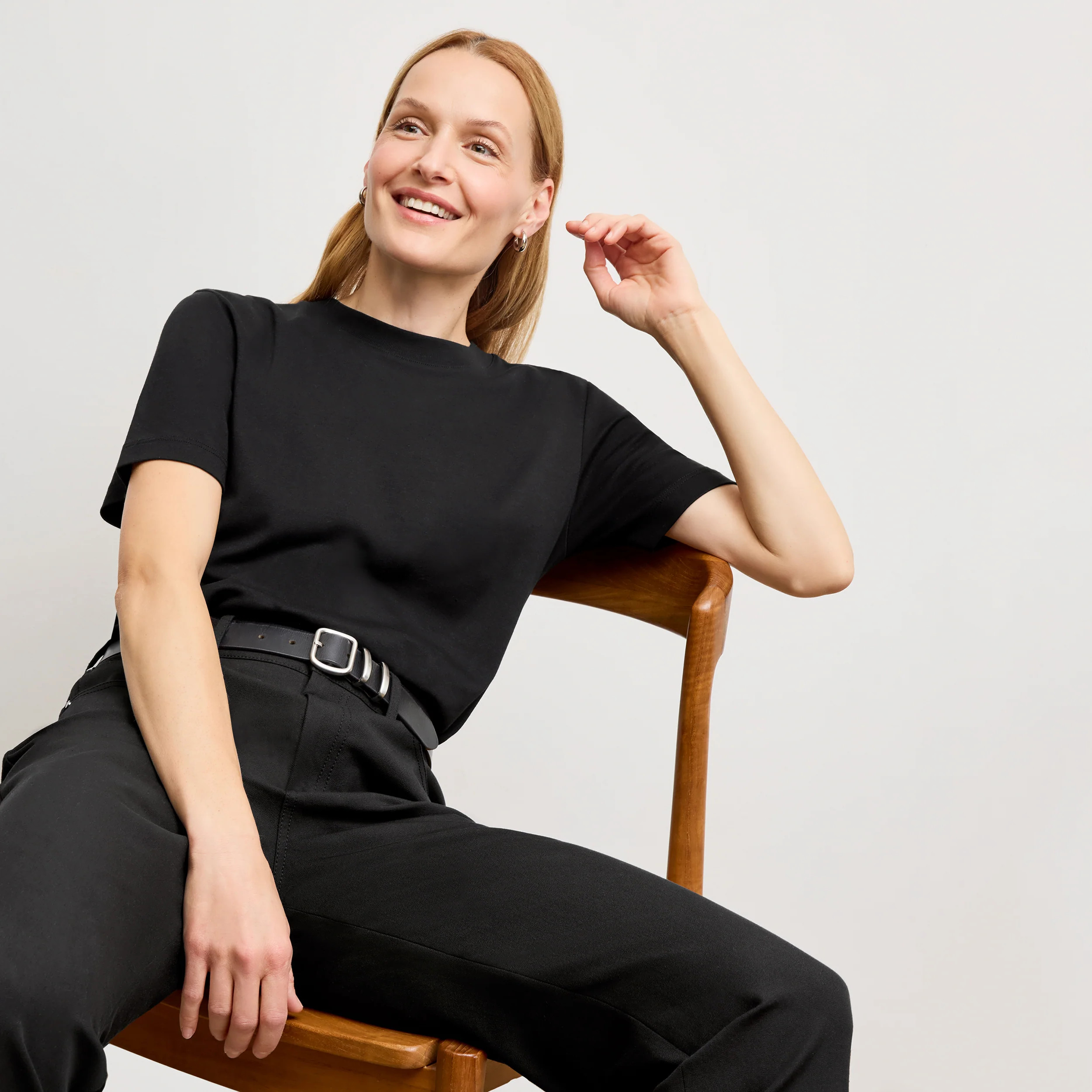 Leslie T-Shirt - Organic Pima Cotton :: Black | MM LaFleur