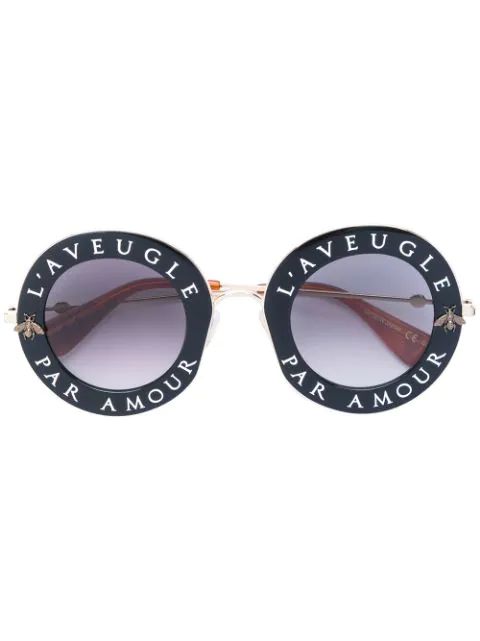 Gucci Eyewear L'Aveugle Par Amour Sunglasses - Farfetch | Farfetch (US)