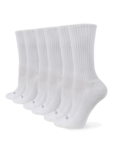 No nonsense Women's Soft & Breathable Cushioned Crew Sock 6 Pair Pack, White, One Size | Amazon (US)