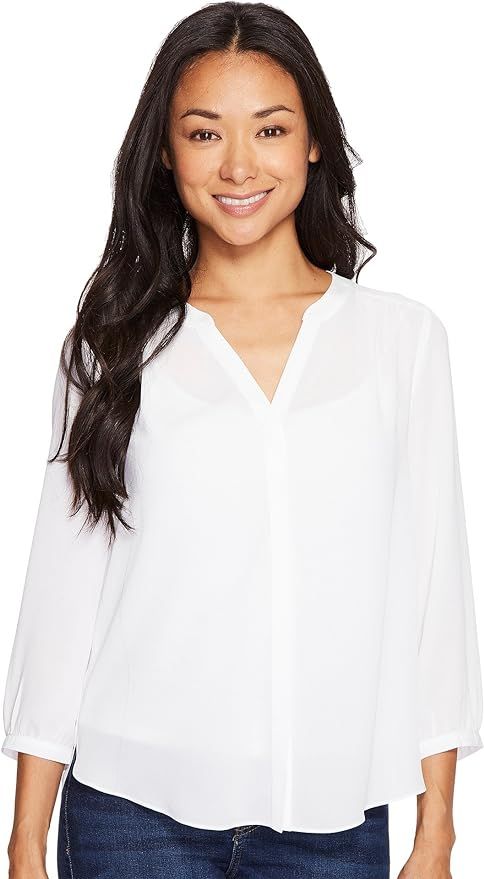 NYDJ Women's Petite Size 3/4 Sleeve Pintuck Blouse | Amazon (US)