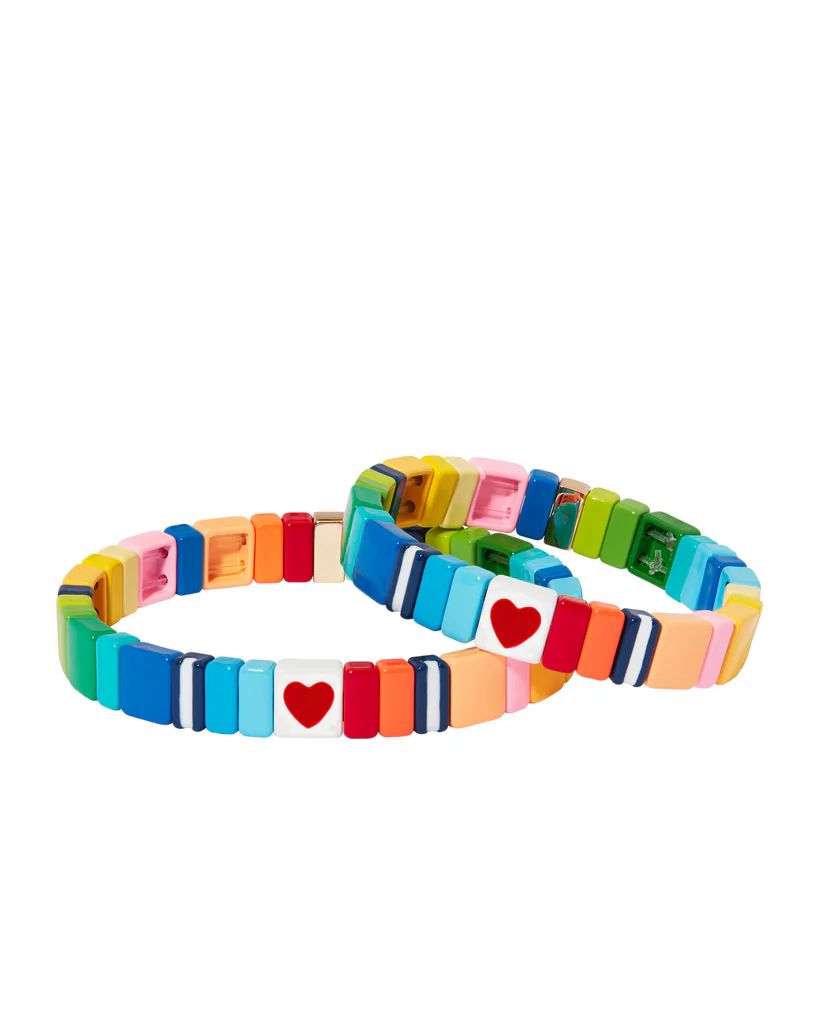 Mommy & Me Rainbow Heart Bracelets | Roxanne Assoulin
