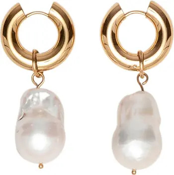 Capri Freshwater Pearl Huggie Earrings | Nordstrom