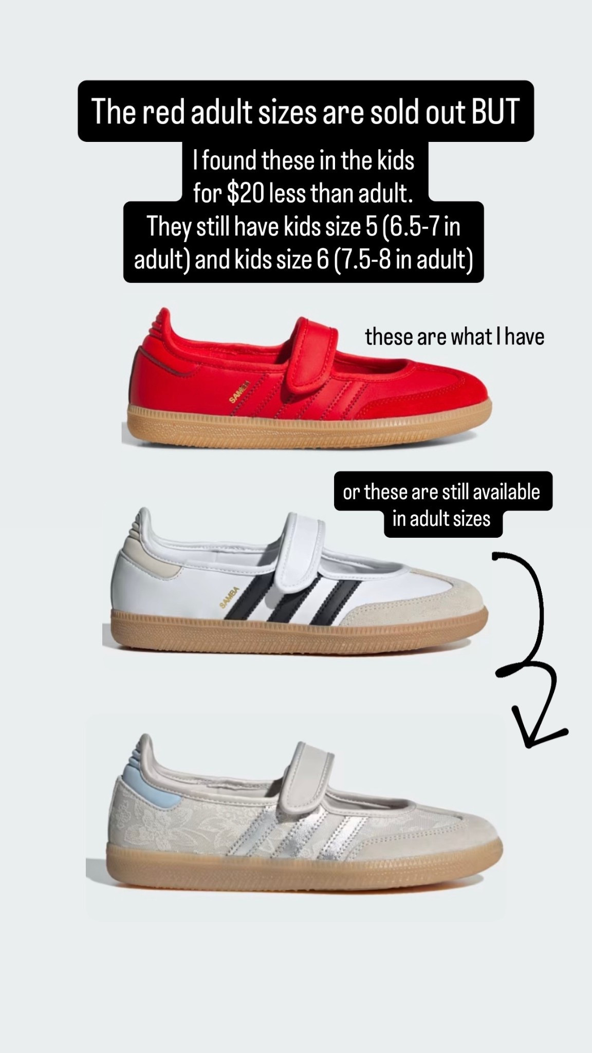 How cute are these?! Making sneakers a bit more feminine this season with the Mary Jane version. #adidas #sambas @adidas #tennisshoes #sneakers

#LTKOver40 #LTKActive