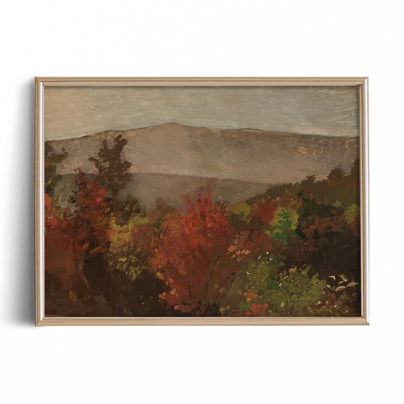 Rustic Farmhouse Wall Art Decor - Autumn Fall Lake River Nature - 11x14" - Boho Art Deco Landscap... | Amazon (US)