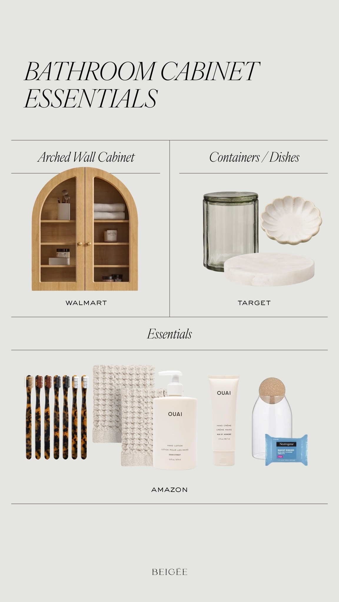 Guest bath cabinet essentials for summer