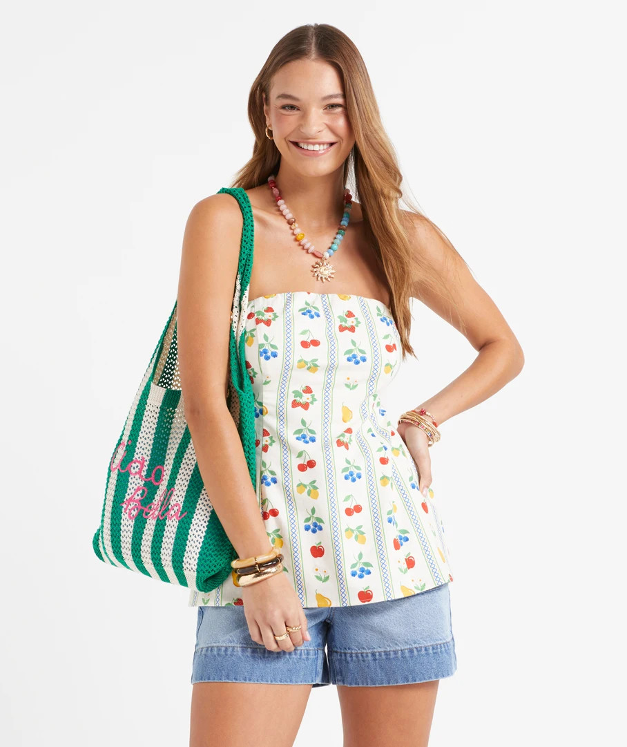 ADA PRINTED STRAPLESS TOP | Sportsgirl