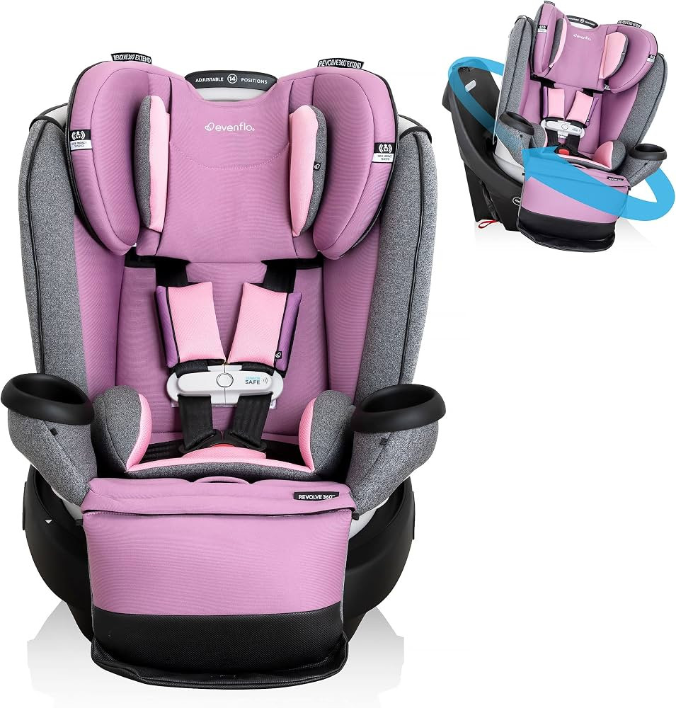 Evenflo Gold Revolve360 Extend All-in-One Rotational Car Seat with SensorSafe (Opal Pink) | Amazon (US)