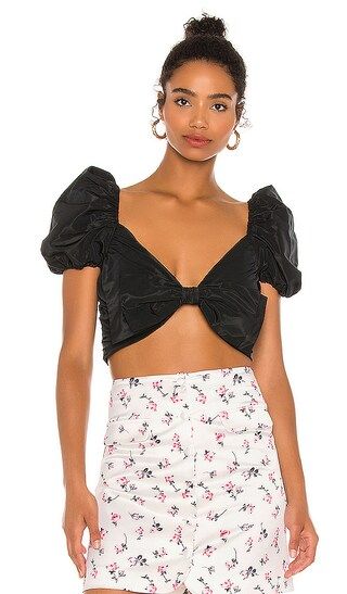 BROGNANO Bow Crop Top in Black. - size 42/M (also in 38/XS, 40/S, 44/L) | Revolve Clothing (Global)