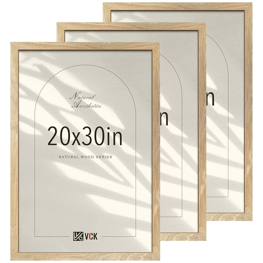 VCK 20x30 Natural Wood Frame for Poster & Picture, Exclusive Wood Grain, Wall Gallery Solid Wood ... | Amazon (US)