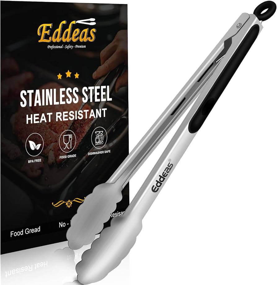 Eddeas Kitchen Tongs - 12 inch Heavy Duty Food Tongs, Ergonomic Grip,Superior Stainless Steel and... | Amazon (US)