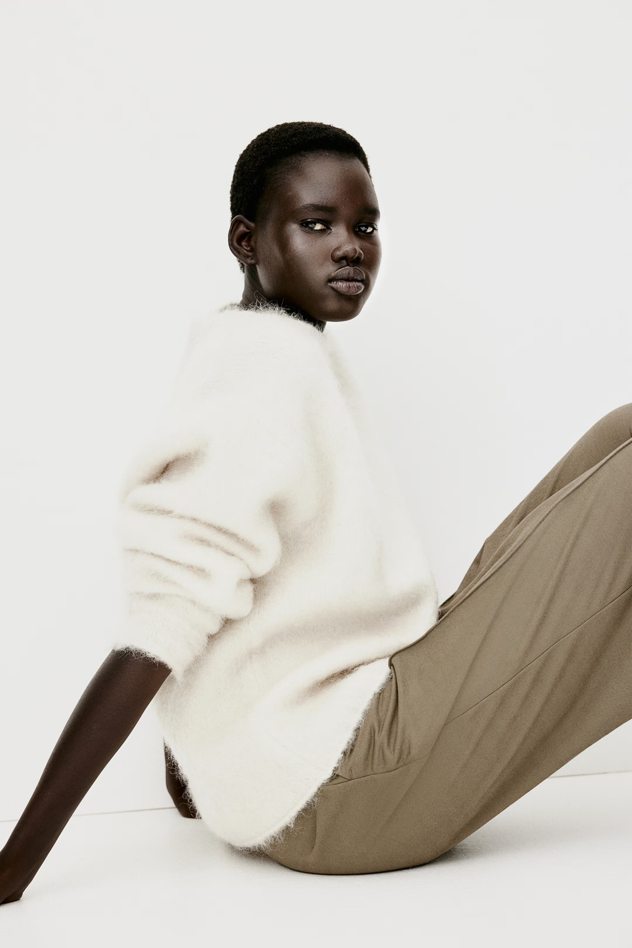 High-waist Dress Pants - High waist - Long - Dark khaki green - Ladies | H&M US | H&M (US + CA)