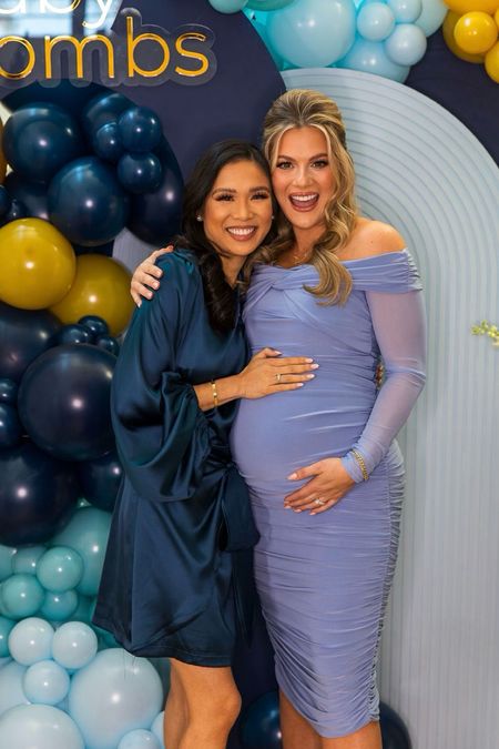 Baby shower outfits with my mini navy blue dress with long sleeves. Super comfortable, fits TTS and is perfect for events! Use code HKCUNG20 for 20% off! Linking my dress and Sarah Rose’s that is perfect for maternity 

#LTKsalealert #LTKbump #LTKstyletip