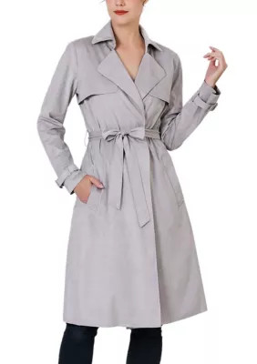 Aria Long Suede Trench Coat | Belk