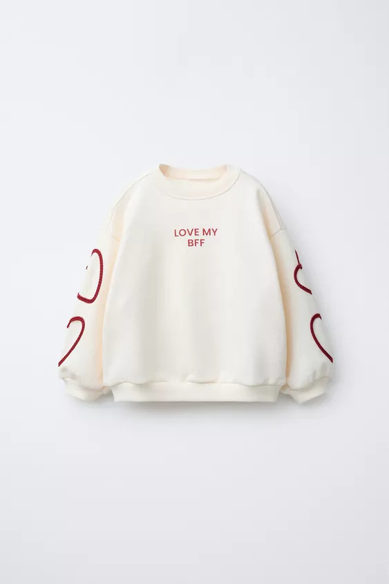 SLOGAN AND HEART SWEATSHIRT | Zara UK