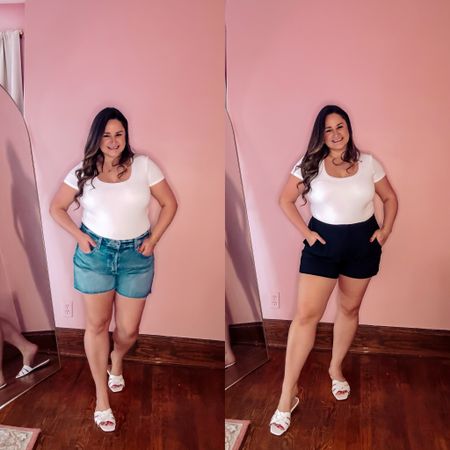Curvy and midsize target shirts try on! Both pairs are on sale for $20!

I’m wearing a size 14 in both (I sized up one). I recommend staying to your true size in the denim shorts and sizing up one in the black shorts!

Both have a 4” inseam

Paired with my favorite white tshirt bodysuit and white sandals!

Midsize
Curvy
Target Jean shorts
Denim shorts 
Trouser shorts


#LTKSeasonal #LTKsalealert #LTKmidsize