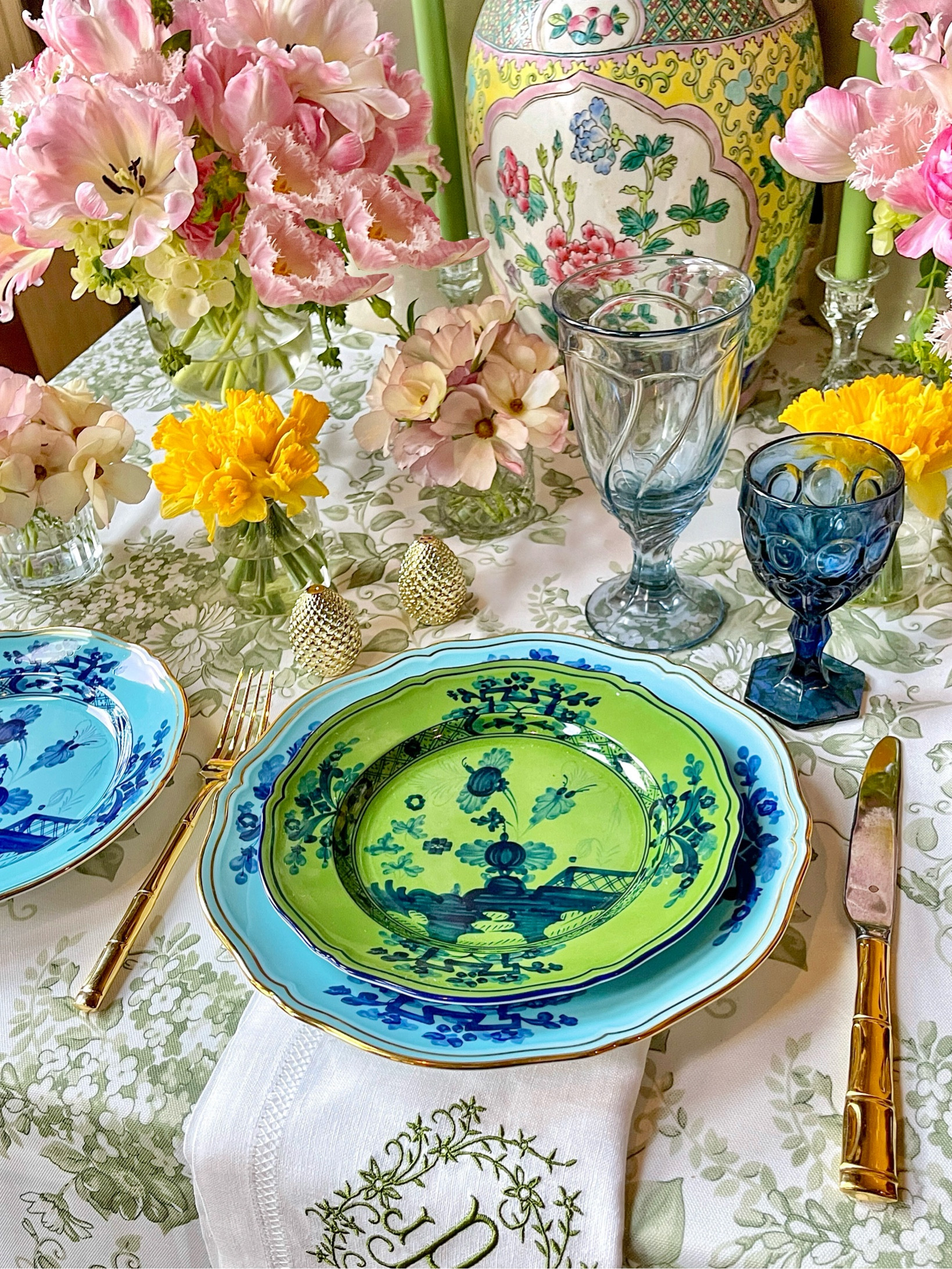 Here’s an elegant garden inspired table sophisticated enough for a wedding or a milestone celebration! A mix of vintage and new pieces. Those brilliant Ginori plates are a gorgeous burst of color!

#springtable #weddingtable #weddingtablescape #springtablescape
#gardeninspiredparty #gardenpsrty #weddingshower

#LTKSeasonal #LTKParties #LTKWedding