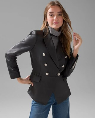 WHBM® Studio Leather Blazer | White House Black Market