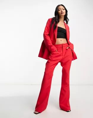 Never Fully Dressed dynasty slouchy trousers in bright red | ASOS (Global)