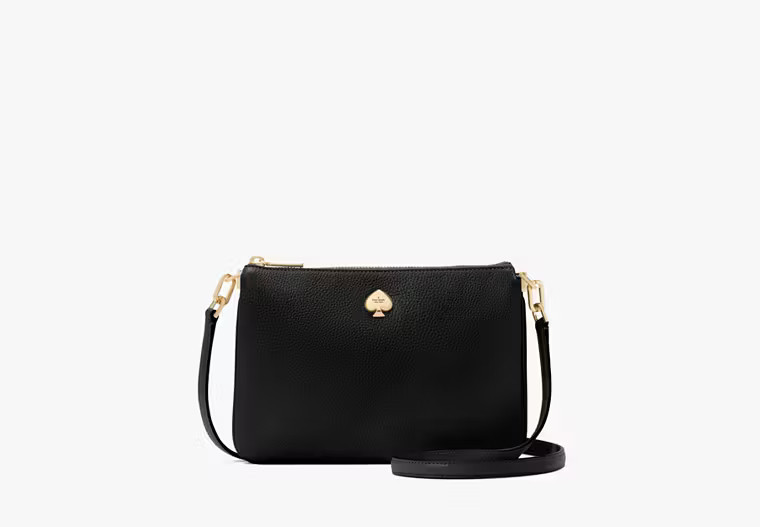 Kate Spade Kayla Small Triple Compartment Crossbody, Black | Kate Spade Outlet