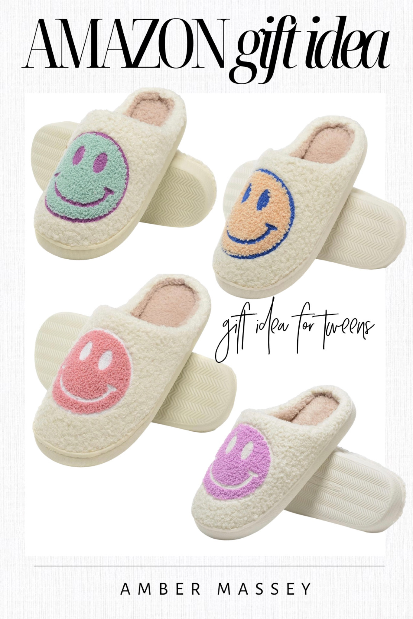Amazon Finds | gift ideas for tweens | gift ideas for her | smiley face slippers | gift ideas for girls 

#LTKkids #LTKfindsunder50 #LTKGiftGuide