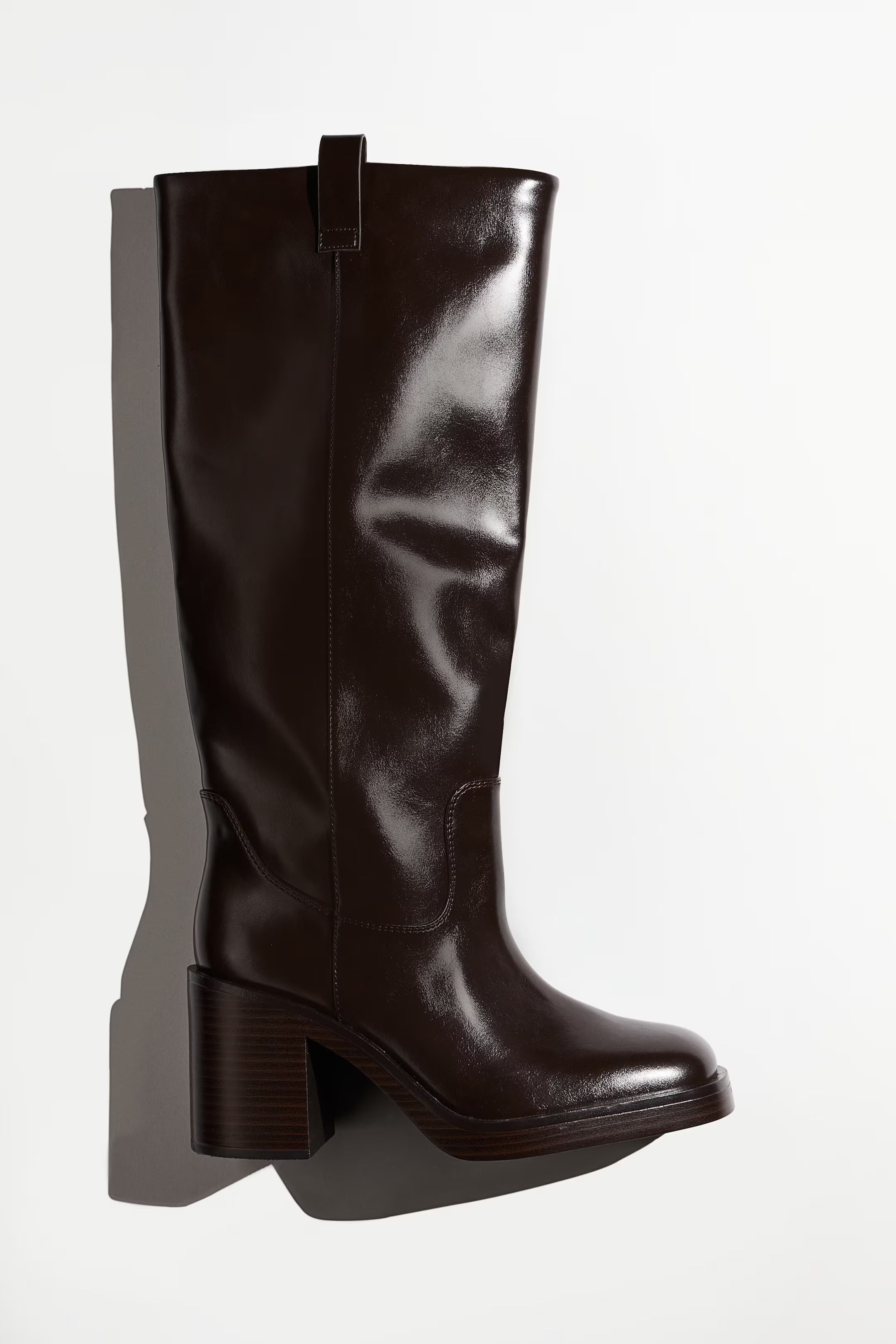 Knee-High Boots - High heel - Dark brown - Ladies | H&M US | H&M (US + CA)