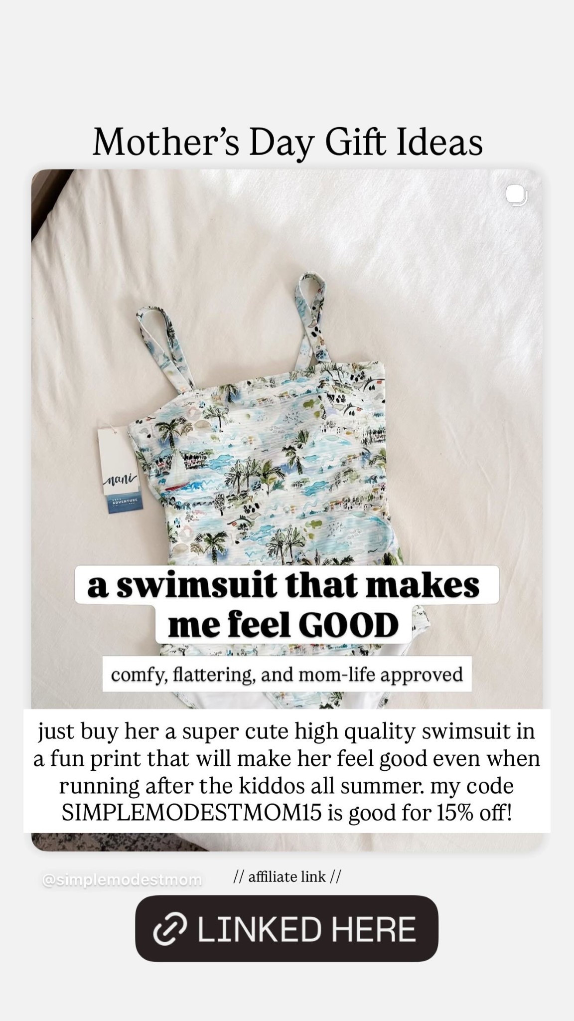 Mother’s Day Gift Ideas

just buy her a super cute high quality swimsuit in a fun print that will make her feel good even when running after the kiddos all summer. my code SIMPLEMODESTMOM15 is good for 15% off!

#LTKMothersDay #LTKmomlife #LTKSeasonal