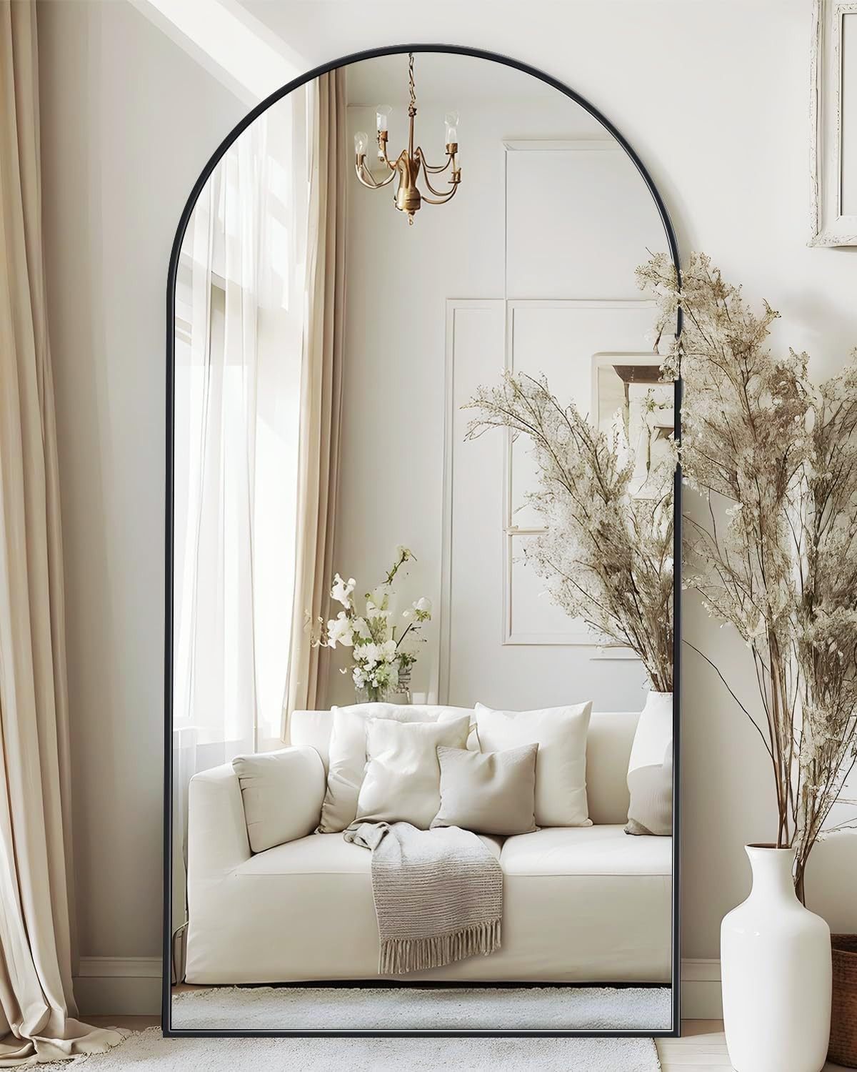 Full Length Mirror, 76"x34" Arched Floor Mirror, Glassless Mirror Full Length with Stand, Floor M... | Amazon (US)