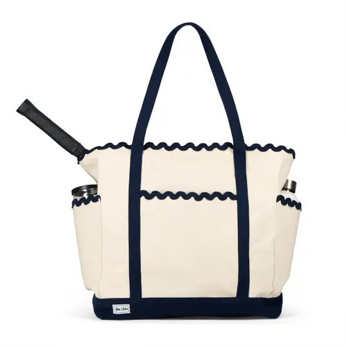 Ame & Lulu Scalloped Tennis Tote in Navy at Nordstrom, Size Large | Nordstrom