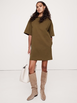 Boxy Cotton T-Shirt Dress | Banana Republic (US)