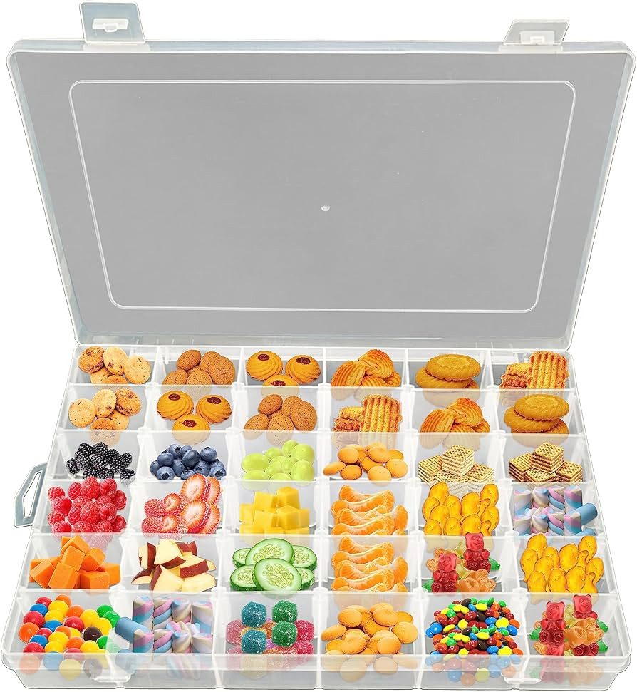 Skywin Snack Tray - 36 Slot Fun & Functional Snack Box Container for Travel, Easy to Use & Clean,... | Amazon (US)