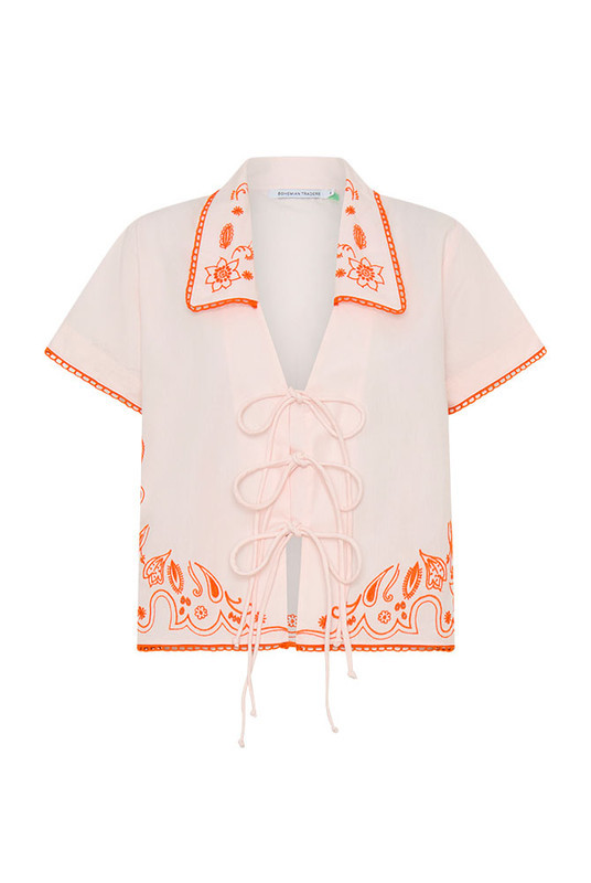 Bonnie Embroidered Top in Blush | Bohemian Traders