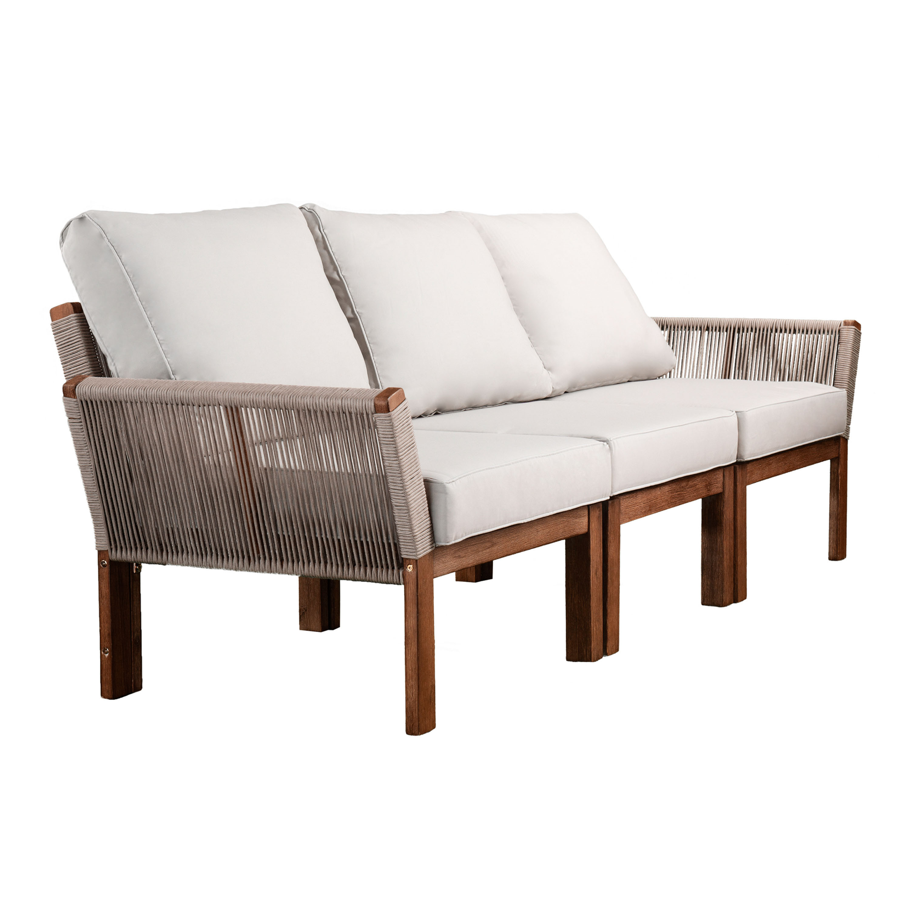 Zurich All Weather Rope and Acacia Wood Outdoor Sofa | World Market