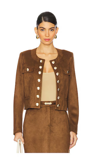 Karson Faux Suede Jacket in Caramel | Revolve Clothing (Global)