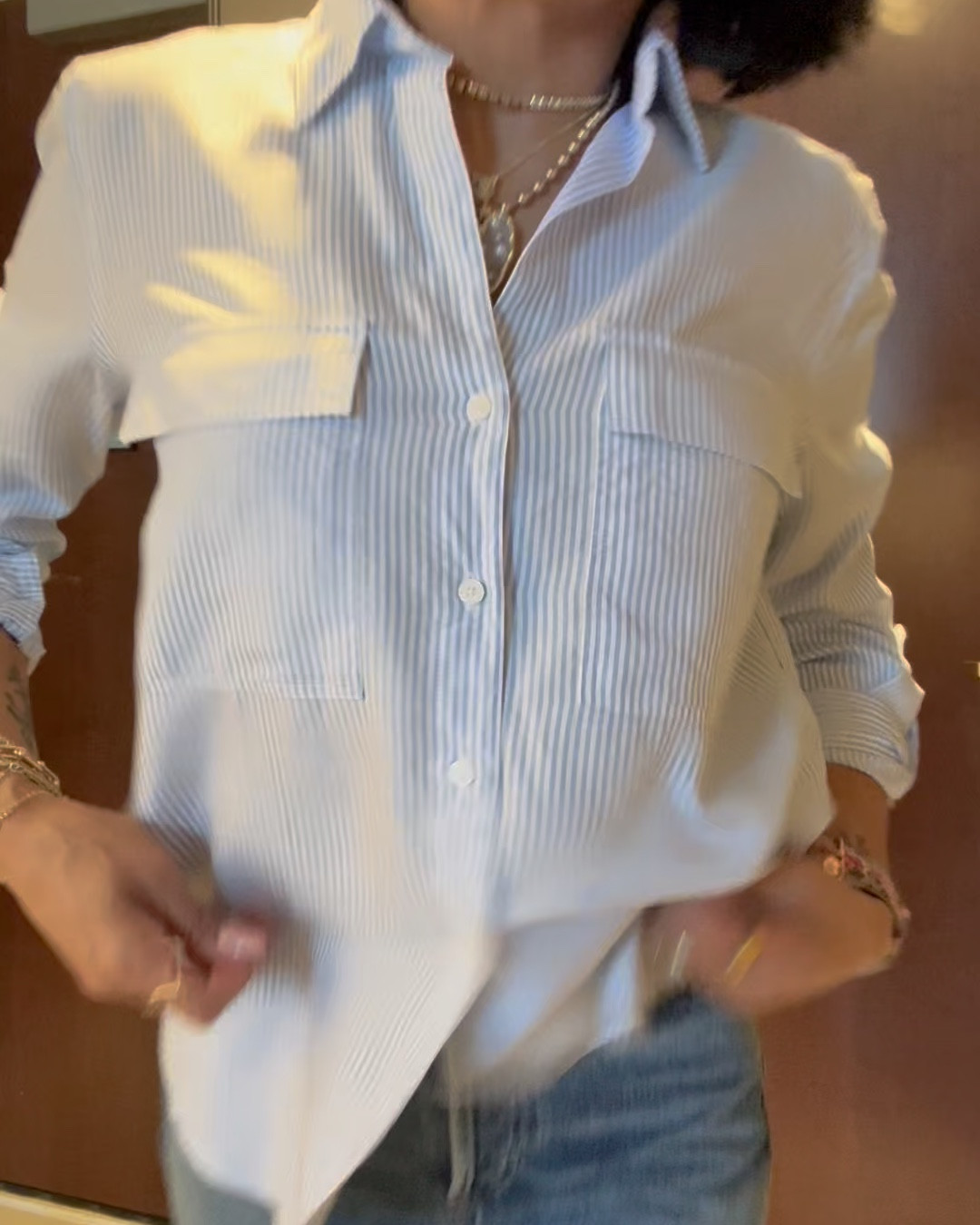 Business casual look that can swap out to be a perfect fit for errands and lunch with sneakers. 

I’m wearing a 24 in jeans. XS shirt. 


#LTKOver40 #LTKStyleTip