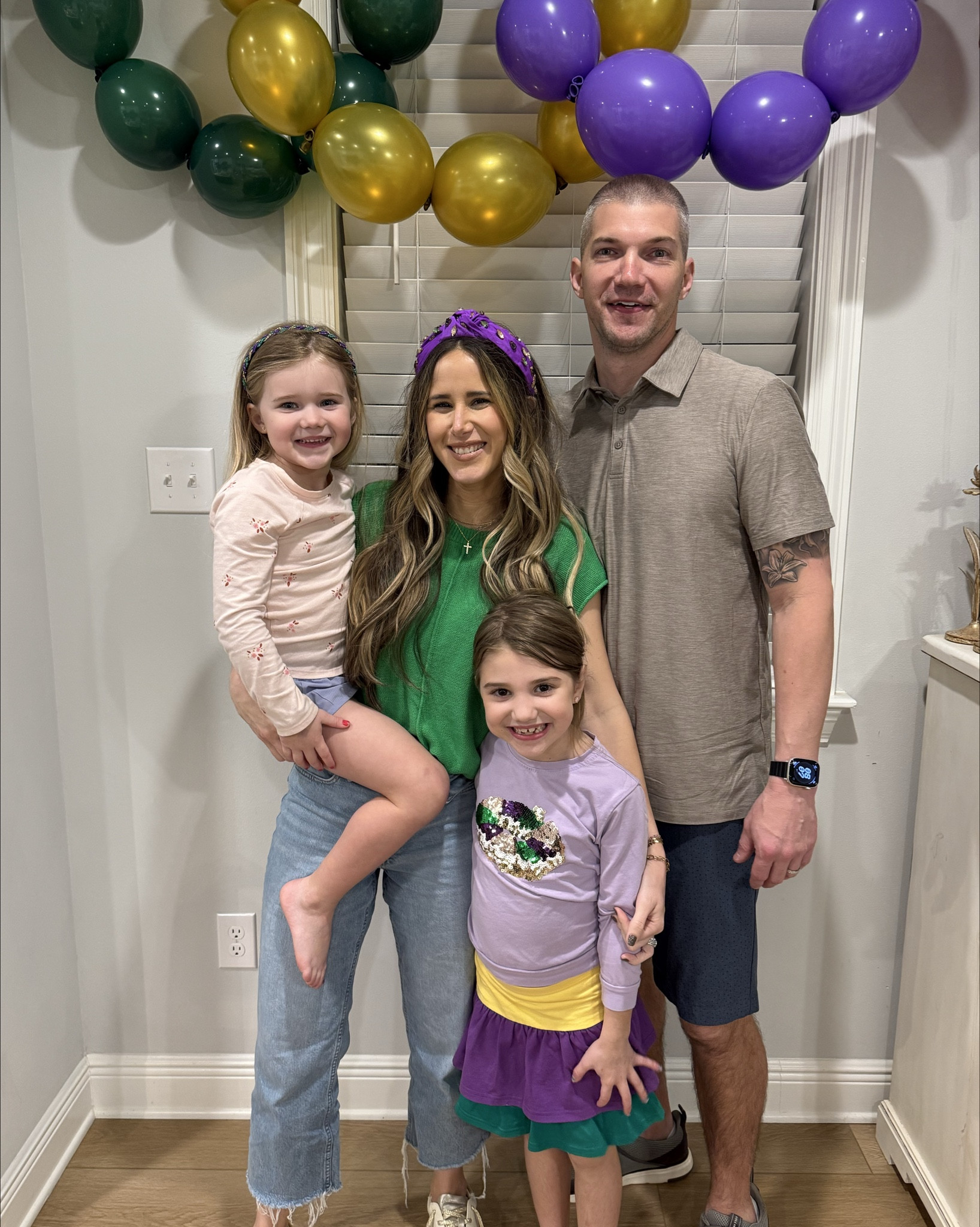 Green spring sweater top + jeans! 
Great casual Mardi Gras and Soring outfit 

Jeans run TTS wearing size 25 

#jeans #sweater #spring #casual #mens #polo #kids 

#LTKStyleTip #LTKFindsUnder50 #LTKMostLoved