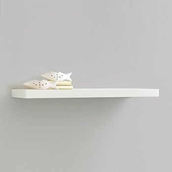 InPlace Shelving, White 0191408 35.4 in W x 10.2 in D x 2 in H Floating Wall Shelf with Invisible Br | Amazon (US)