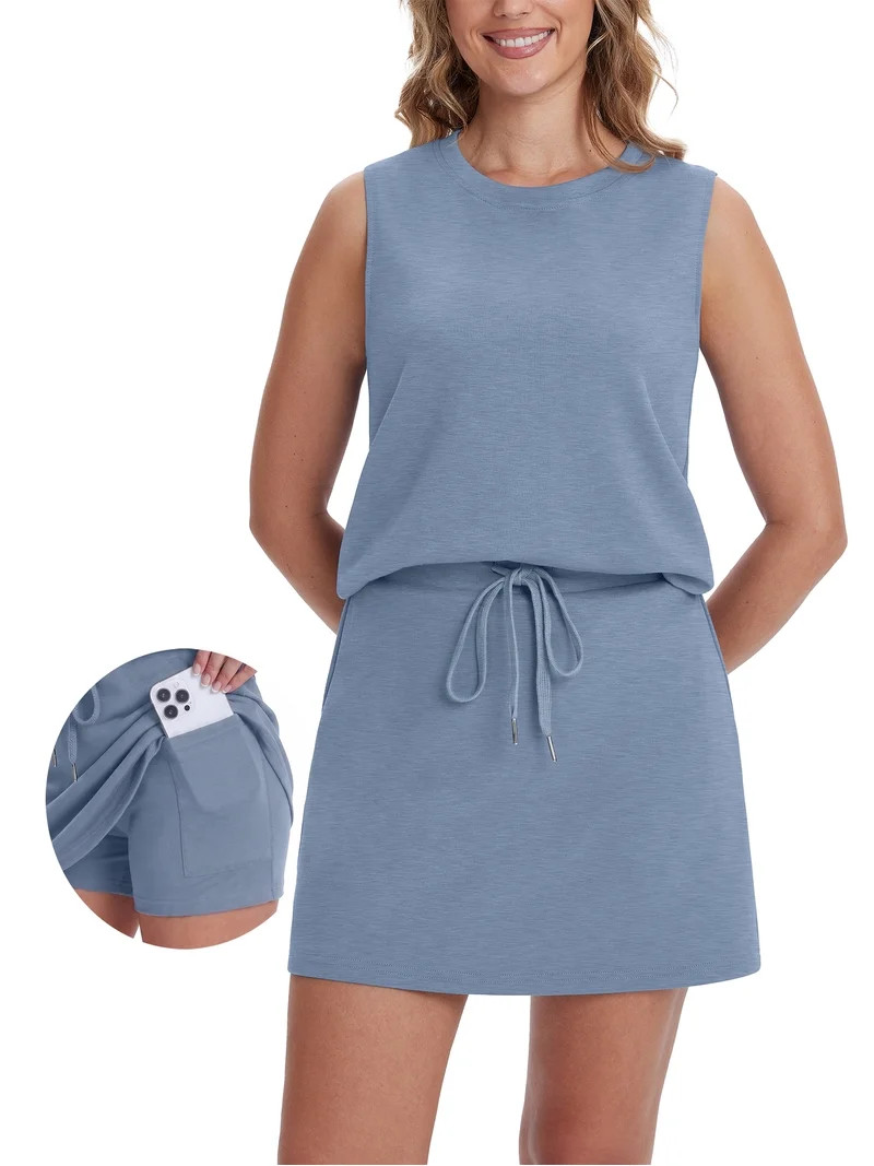 MINTREUS Womens 2 Piece Short Skort Set Summer Workout Tennis Skirt Athletic Sets | Walmart (US)